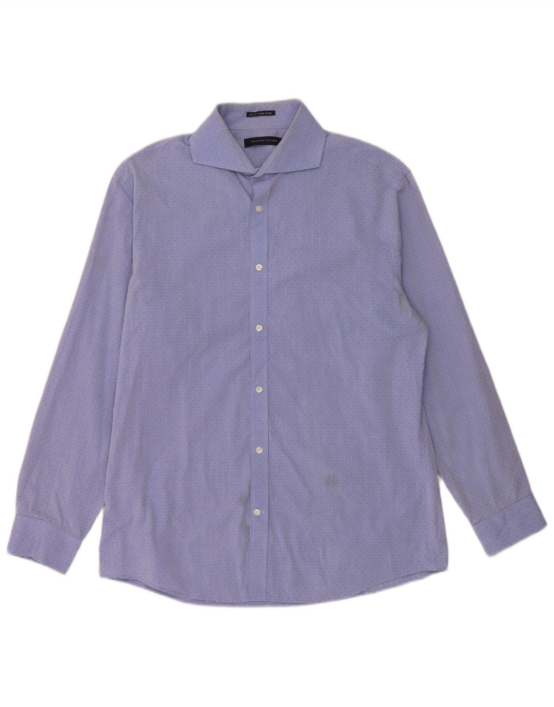 Tommy Hilfiger Herren-Slim-Fit-Hemd, Größe 16, groß, blau, geometrisch