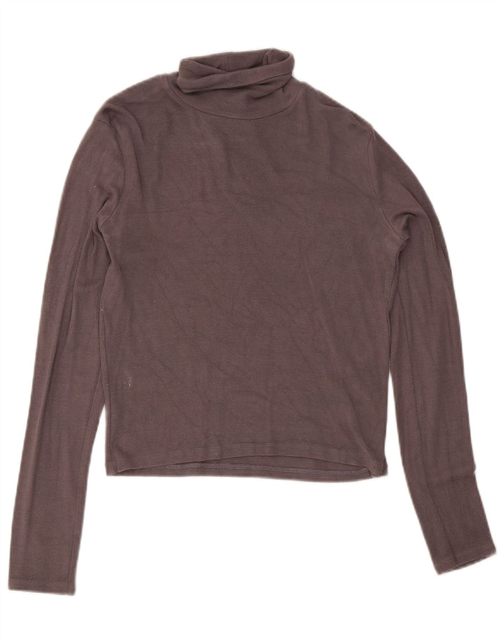 Zara Damen Crop Top Langarm UK 14 Large Grau