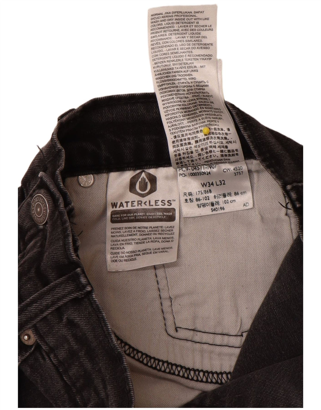 Levi's Herren 511 Distressed Slim Jeans W34 L32 Schwarze Baumwolle