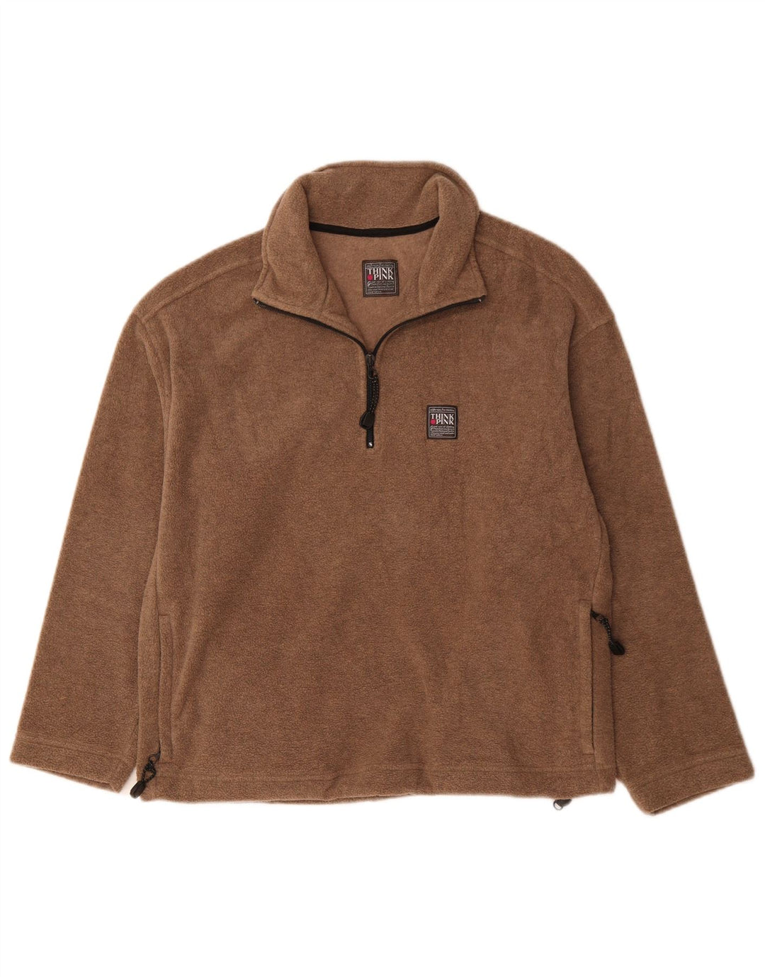 Think Pink Damen-Fleecepullover mit Reißverschluss am Hals, UK 14, Mittelbraun, Polyester