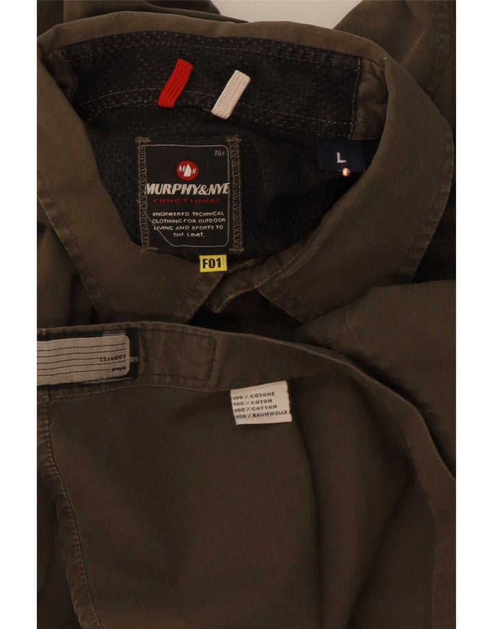 Murphy & Nye Herrenhemd, groß, Khaki, Baumwolle