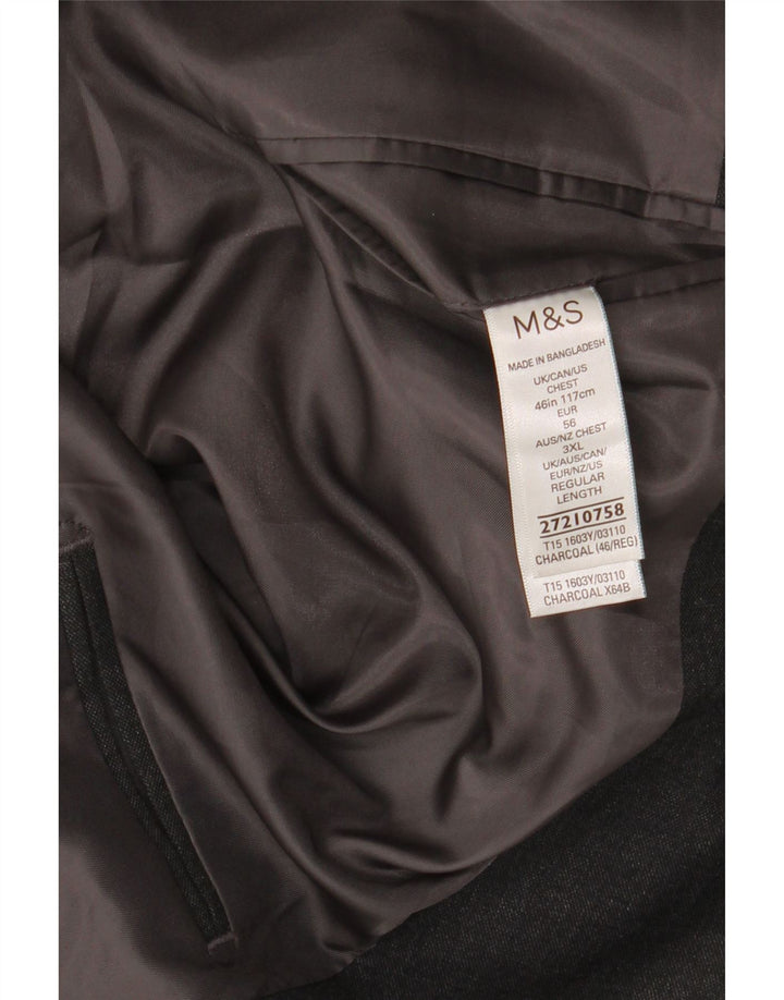 Marks & Spencer Herren-Blazer mit 2 Knöpfen, UK 46 3XL, grau, Polyester