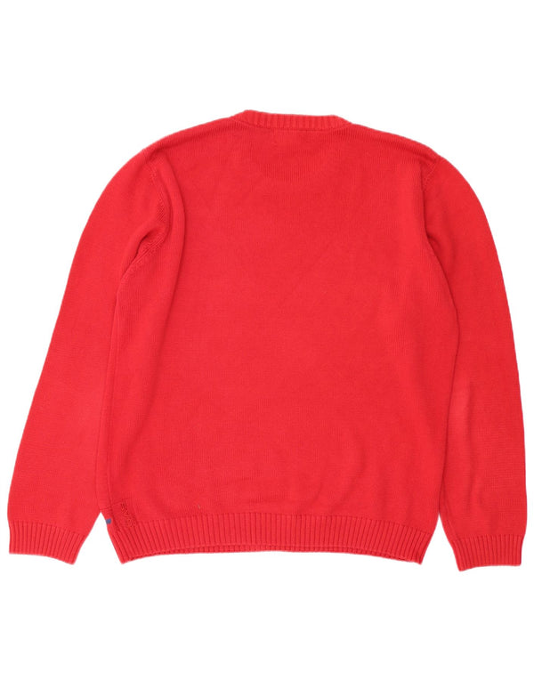Gas Herren-Pullover mit Rundhalsausschnitt, XL, rote Baumwolle