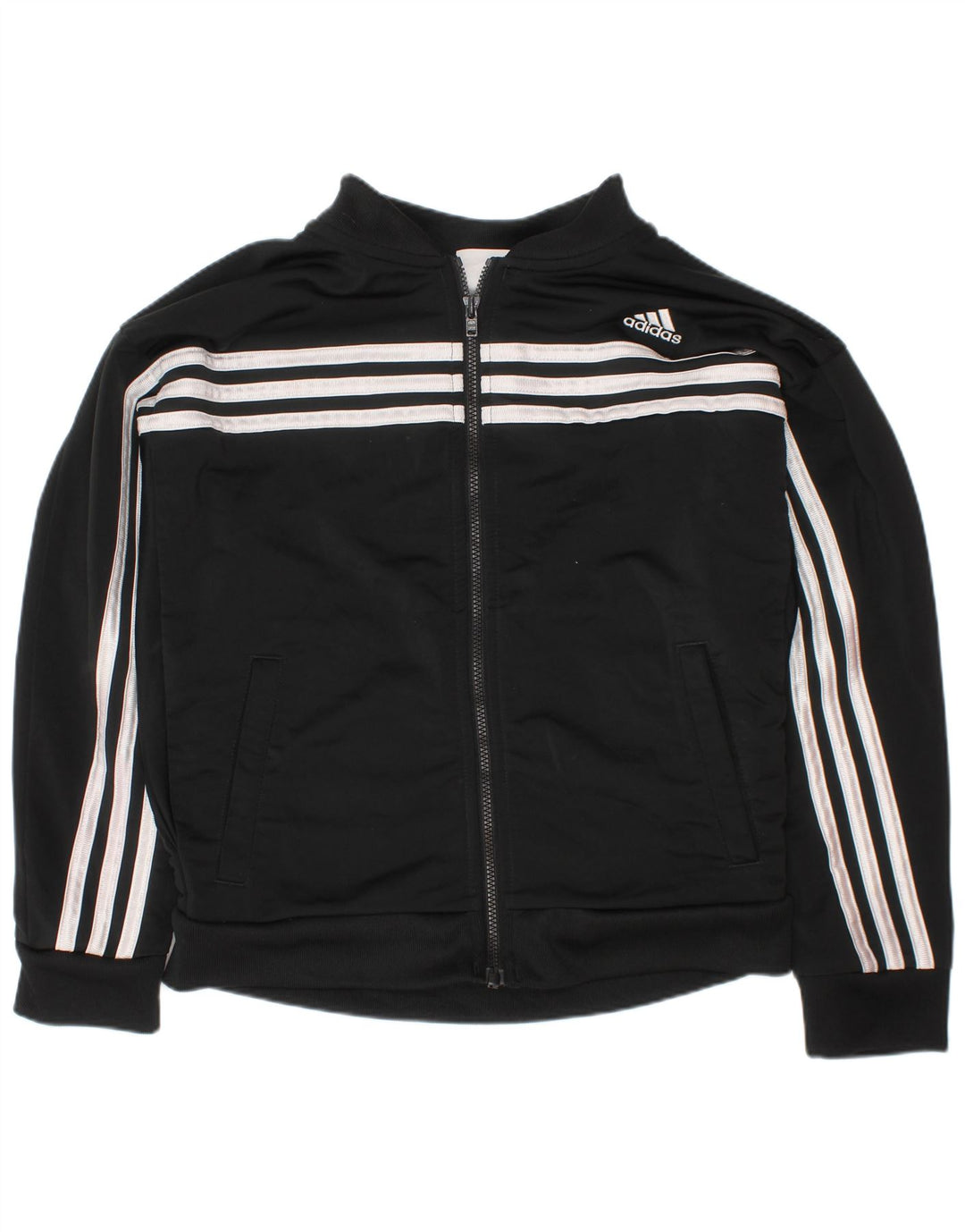 Adidas Jungen-Trainingsanzug-Top-Jacke, 7–8 Jahre, Größe S, Schwarz, Polyester