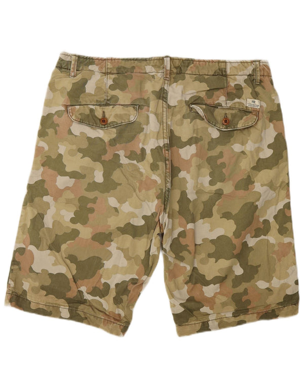 SCOTCH & SODA Herren Chinoshorts W33 Medium Khaki Camouflage Baumwolle