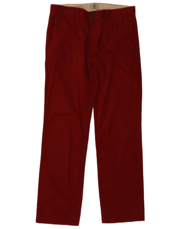 Timberland Herren gerade Chinohose W34 L31 Burgunderrote Baumwolle