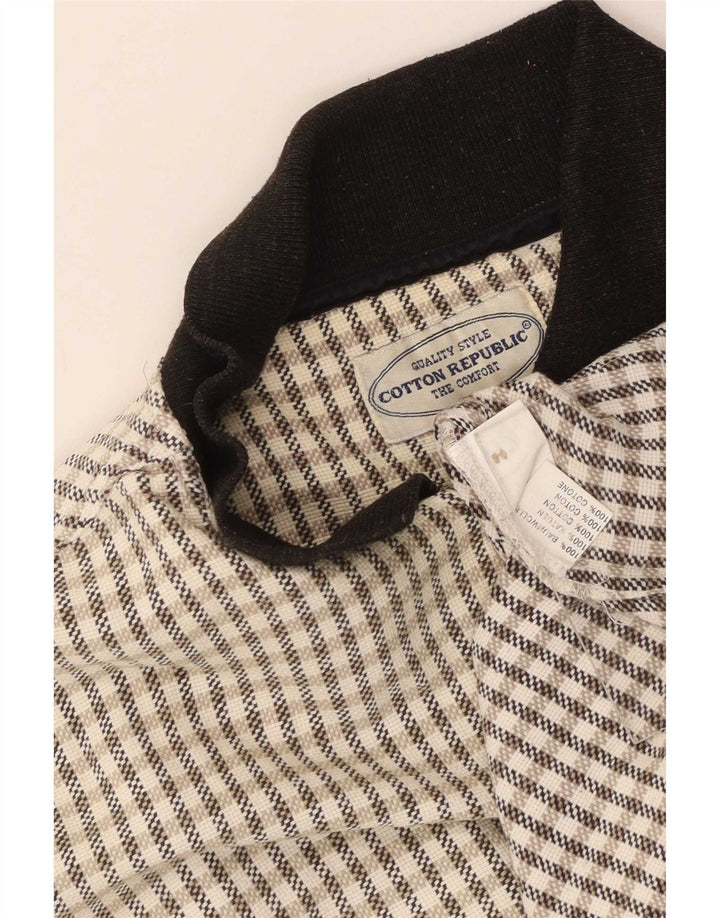 Cotton Republic Herren-Kurzarm-Pulloverhemd, groß, weiß kariert