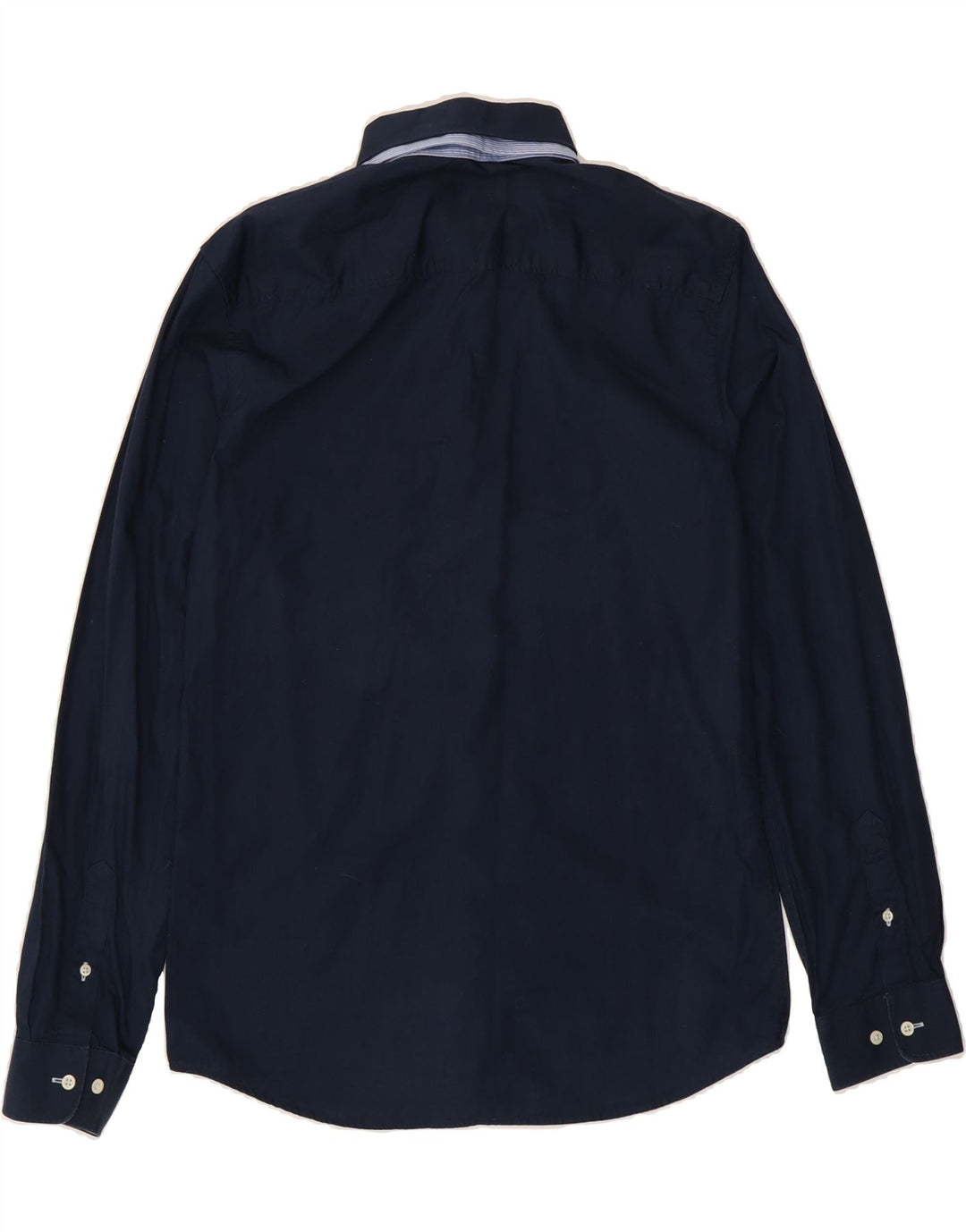 JACK & JONES Mens Tailored Shirt Medium Navy Blue Cotton Vintage Jack & Jones and Second-Hand Jack & Jones from Messina Hembry 
