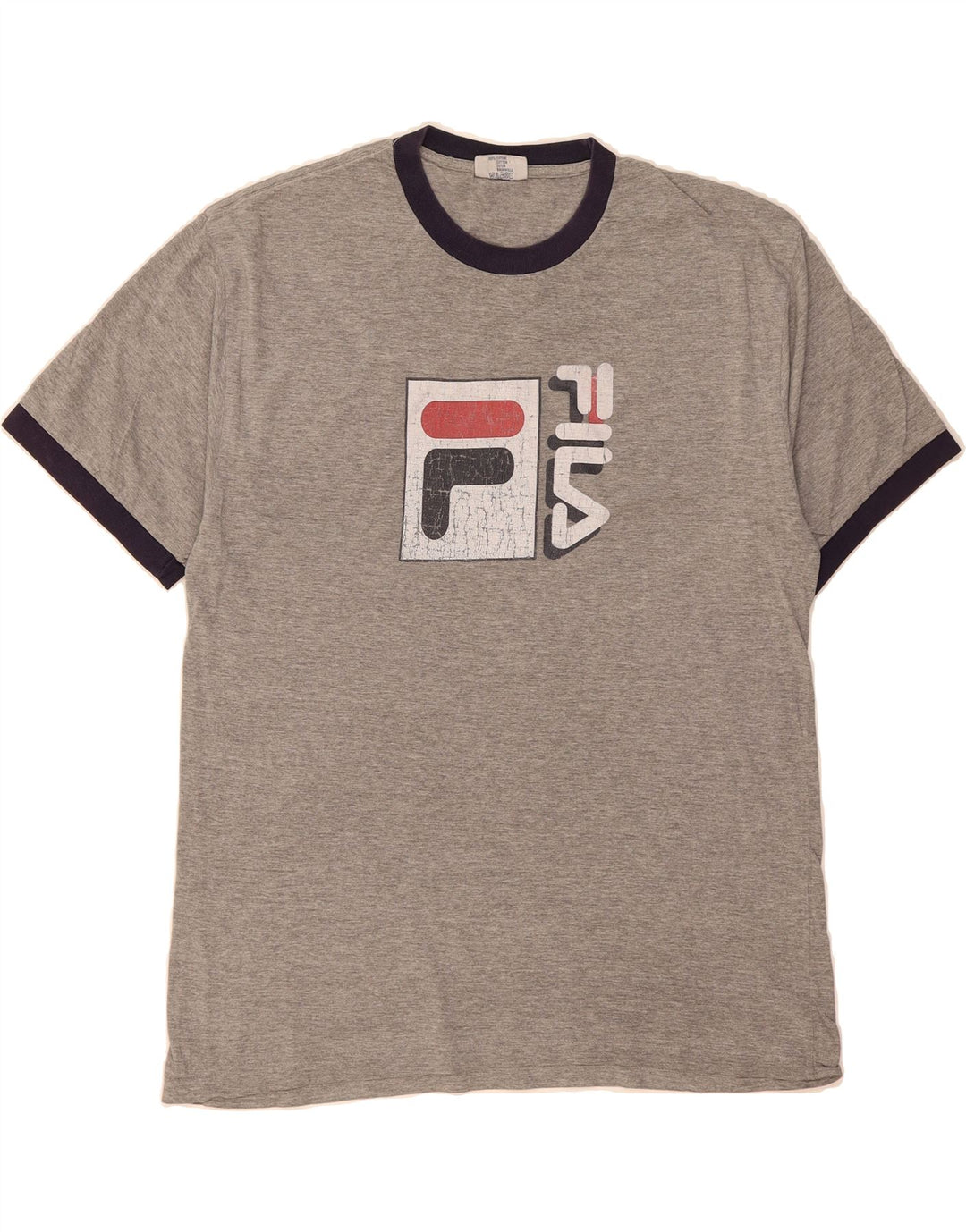FILA Mens Graphic T-Shirt Top Large Grey Cotton Vintage Fila and Second-Hand Fila from Messina Hembry 
