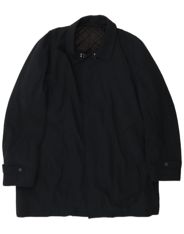 Borsalino Herren Regenmantel IT 56 3XL Marineblau Polyester Klassisch