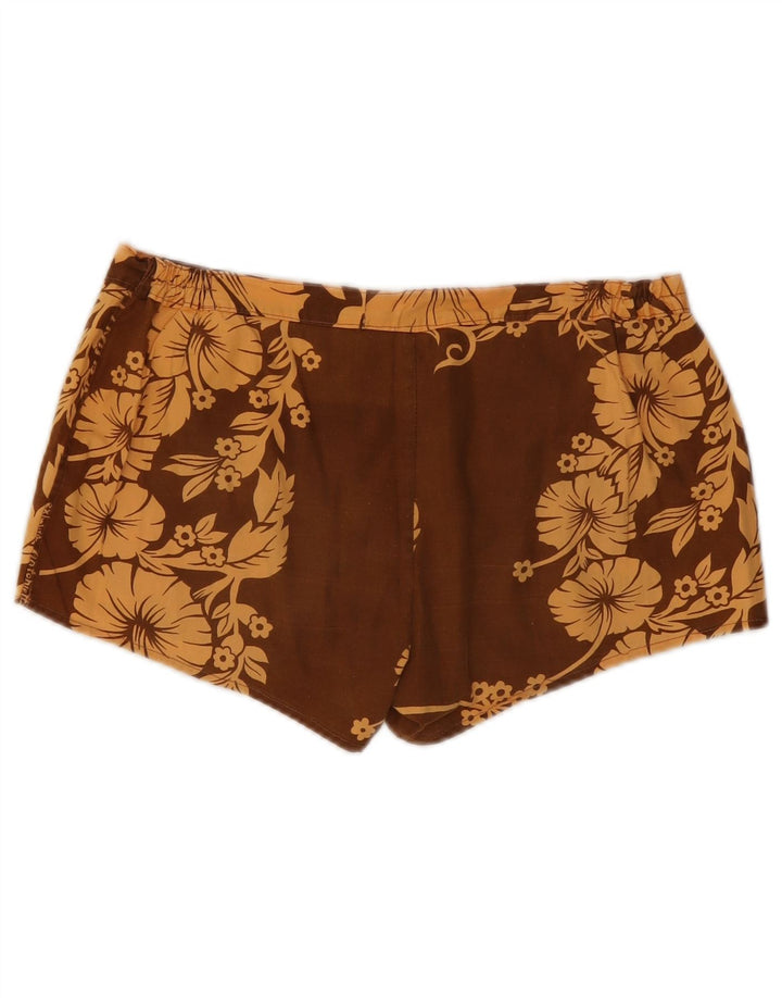 Vintage Damen Hotpants W32 Mittelbraun geblümt