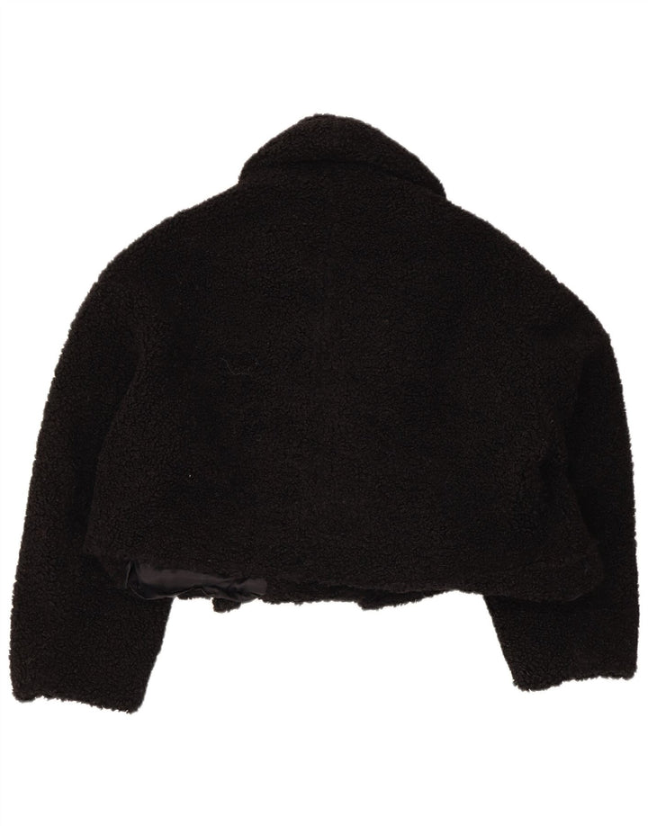 Übergroße Bolero-Jacke aus Kunstfell von Zara, Gr. 14, mittelschwarz, für Damen