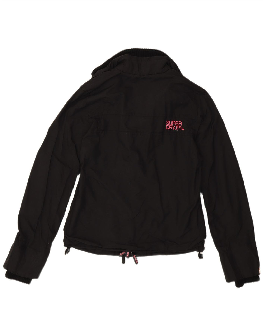 Superdry Damen Regenjacke UK 10 Small Schwarz Nylon