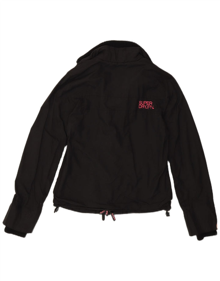 Superdry Damen Regenjacke UK 10 Small Schwarz Nylon