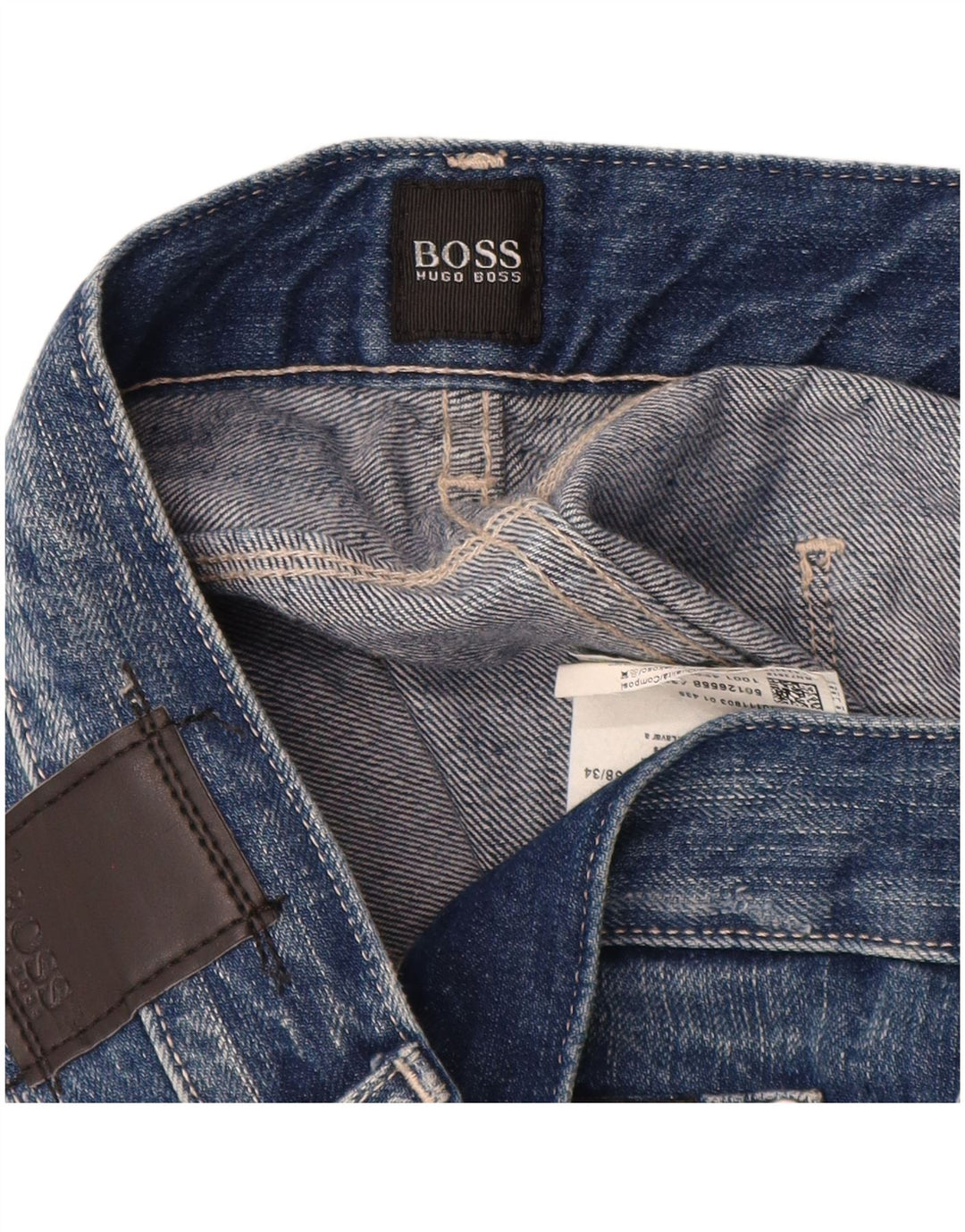 Hugo Boss Herren Denver Straight Jeans W38 L30 Blaue Baumwolle