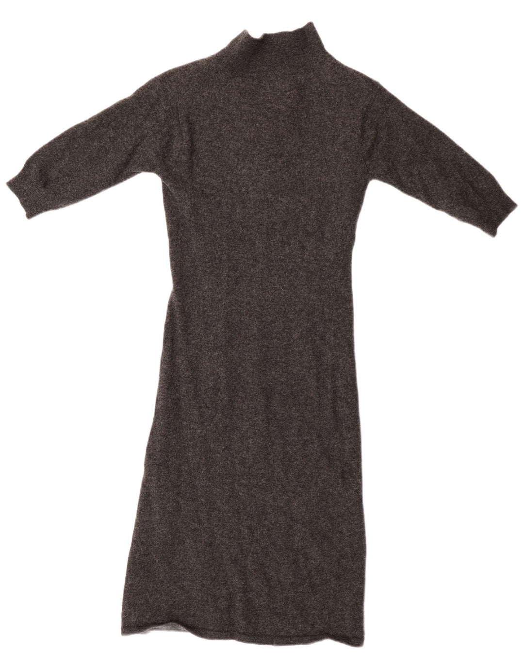 JIGSAW Damen-Pulloverkleid mit 3/4-Ärmeln, Größe S, Grau, Lammwolle