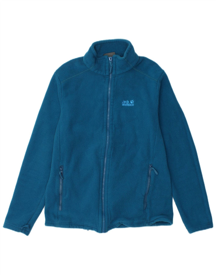 JACK WOLFSKIN Mens Fleece Jacket UK 40 Medium Blue Polyester