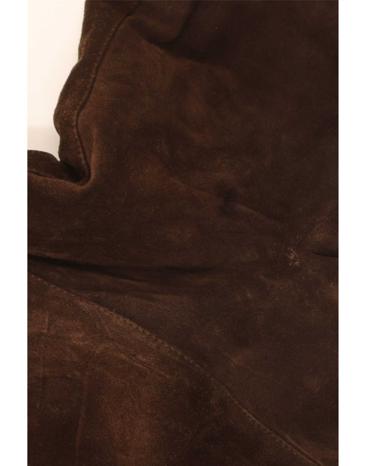 Vintage Herren Sherpa Wildleder Bomberjacke UK 36 Small Brown