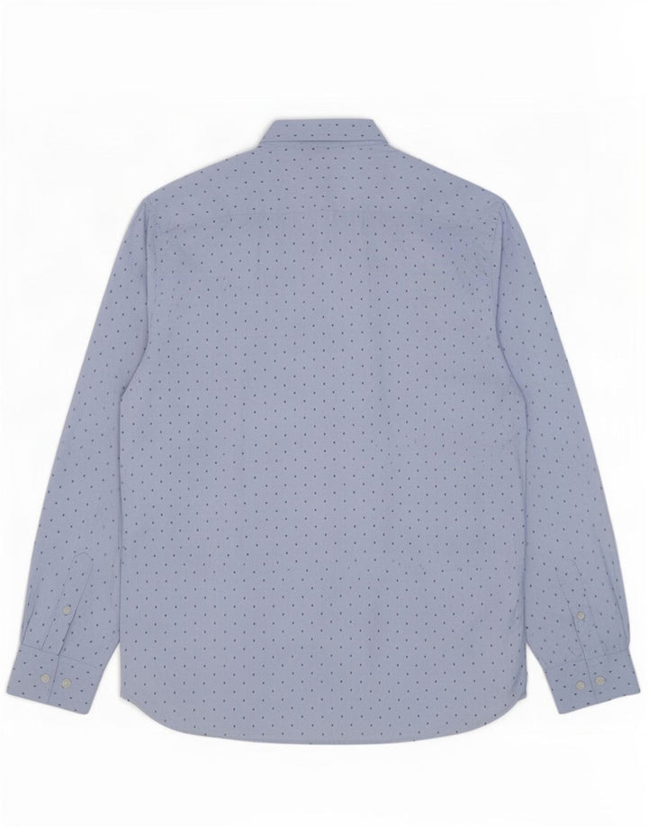 French Connection Herren-Hemd, groß, blau gepunktet, Polyester
