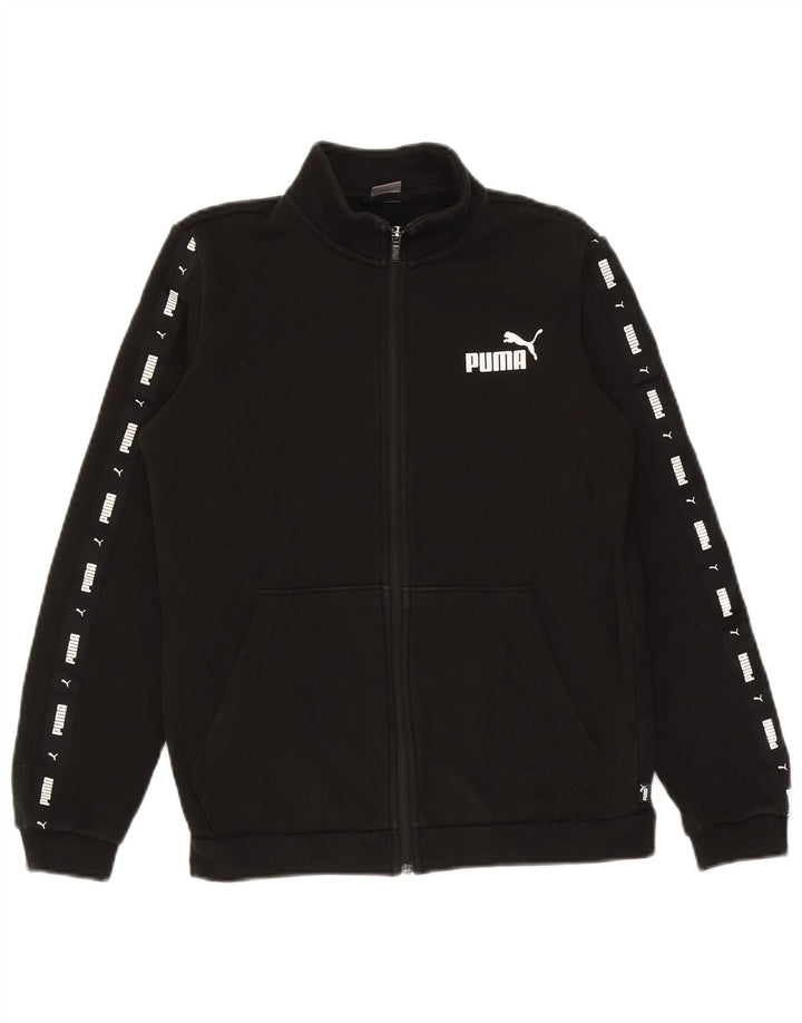 Puma Jungen Grafik-Trainingsanzug-Top-Jacke, 13–14 Jahre, schwarze Baumwolle
