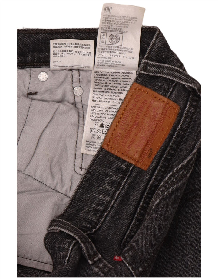 Levi's Damen 501 Straight Jeans W28 L28 Graue Baumwolle
