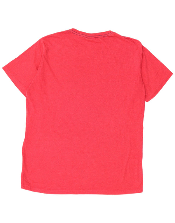 WEIRD FISH Herren-T-Shirt mit Grafik, Größe L, aus roter Baumwolle