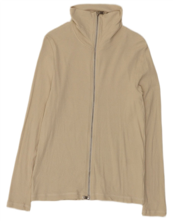 Marks & Spencer Damen-Trainingsanzug-Top-Jacke, UK 12, mittelbeige Baumwolle