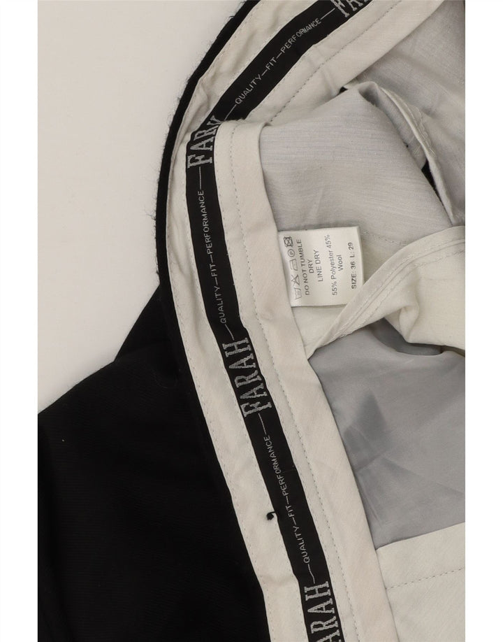 Farah Herren-Anzughose, gerade, W36, L29, Schwarz, Polyester