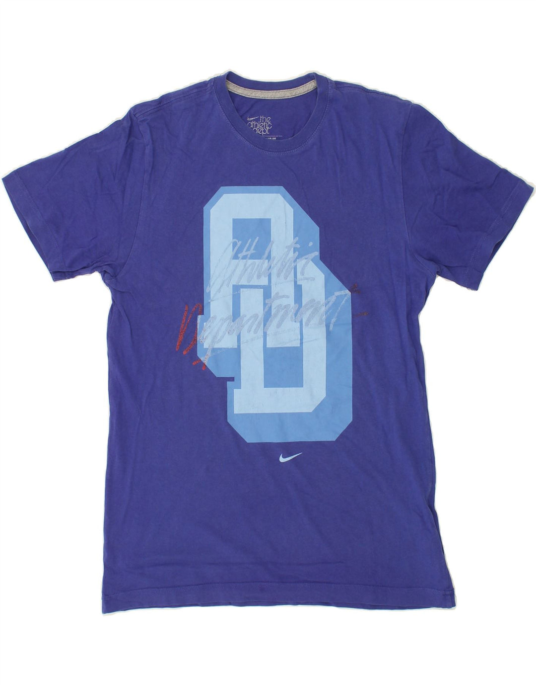 NIKE Mens Standard Fit Graphic T-Shirt Top Medium Blue Cotton Vintage Nike and Second-Hand Nike from Messina Hembry 