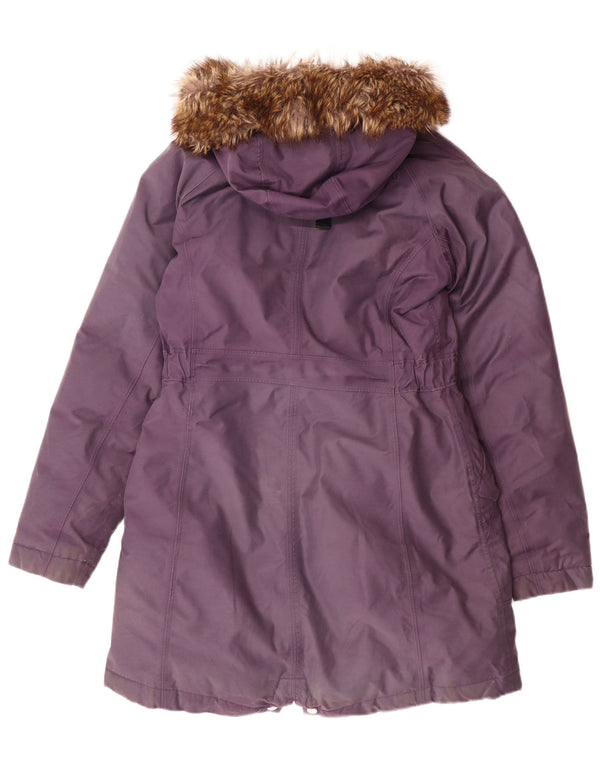 The North Face Womens Hooded Padded Parka Jacket UK 12 Medium Purple Winter