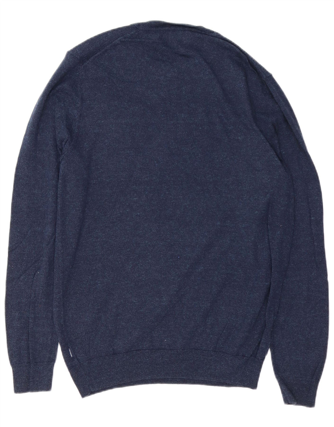 SUPERDRY Herren-Pullover mit Rundhalsausschnitt, mittelmarineblau gesprenkelte Baumwolle