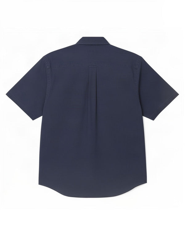 Nautica Herren-Kurzarmhemd XL aus marineblauer Baumwolle
