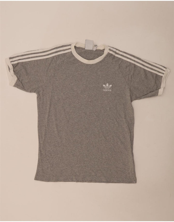 Adidas Herren T-Shirt Top Large Grau meliert Baumwolle