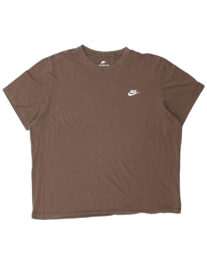 NIKE Herren T-Shirt Top 2XL Braun Baumwolle