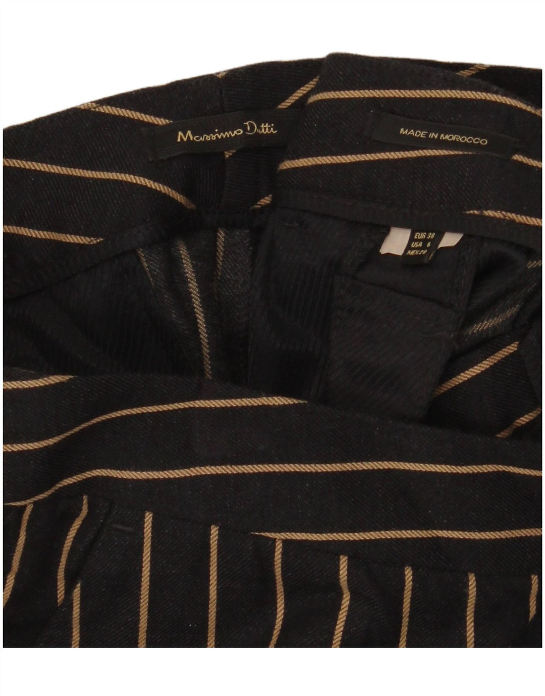 MASSIMO DUTTI Damen-Chinohose mit hoher Taille, EU 38, Größe S, W28, L28, Schwarz