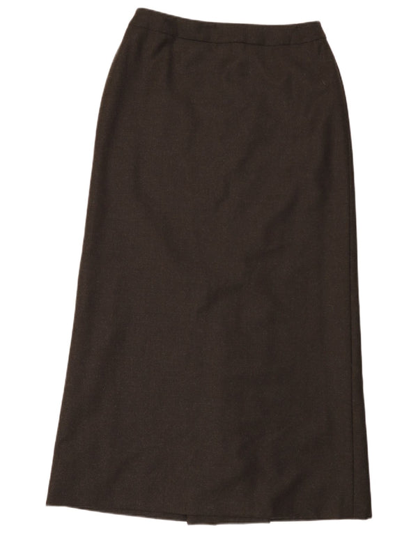 Monsoon Damen-Maxirock mit hoher Taille, UK-Größe 12, Mittel W28, braune Wolle