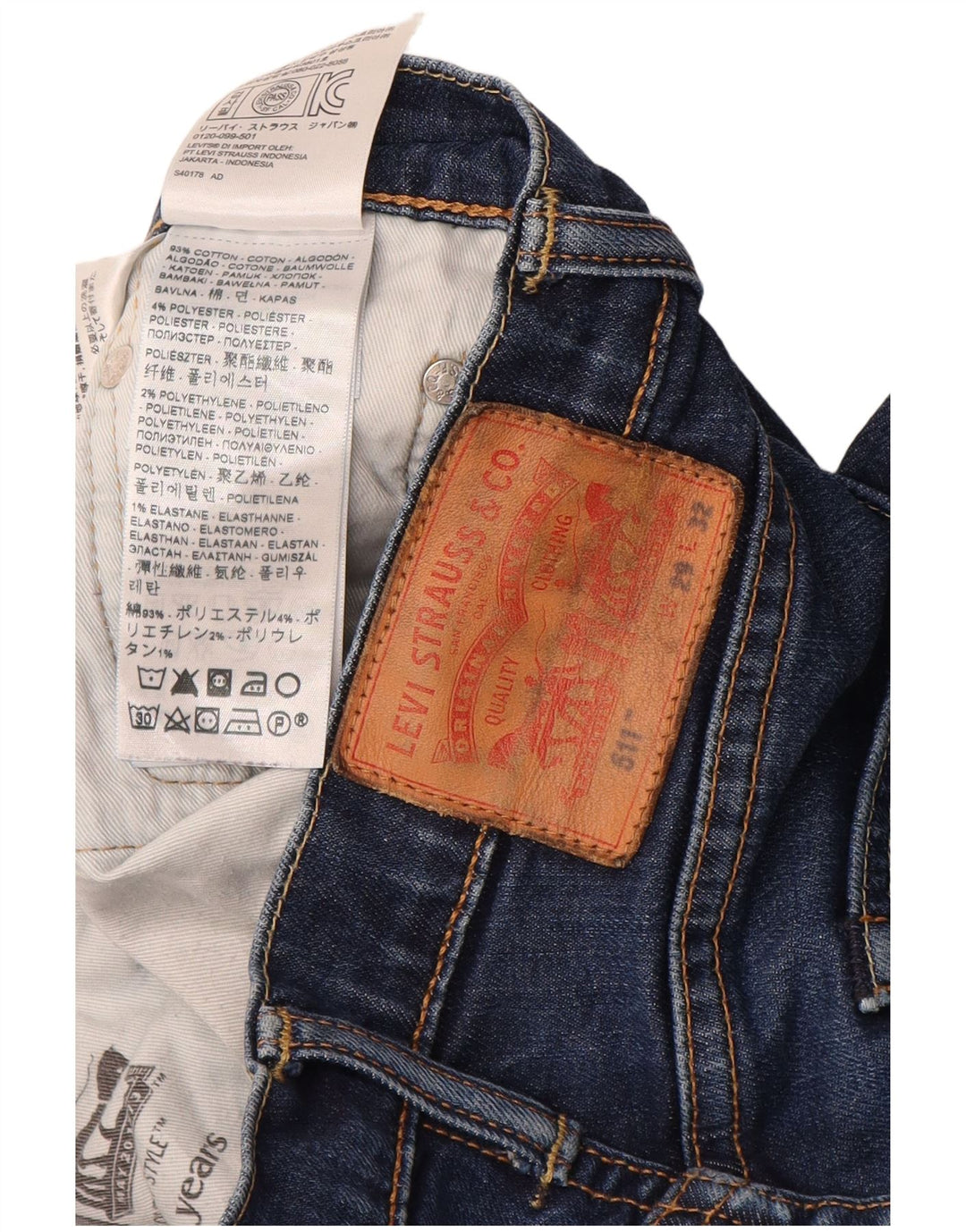 Levi's Herren 511 Slim Jeans W29 L32 Marineblau Baumwolle