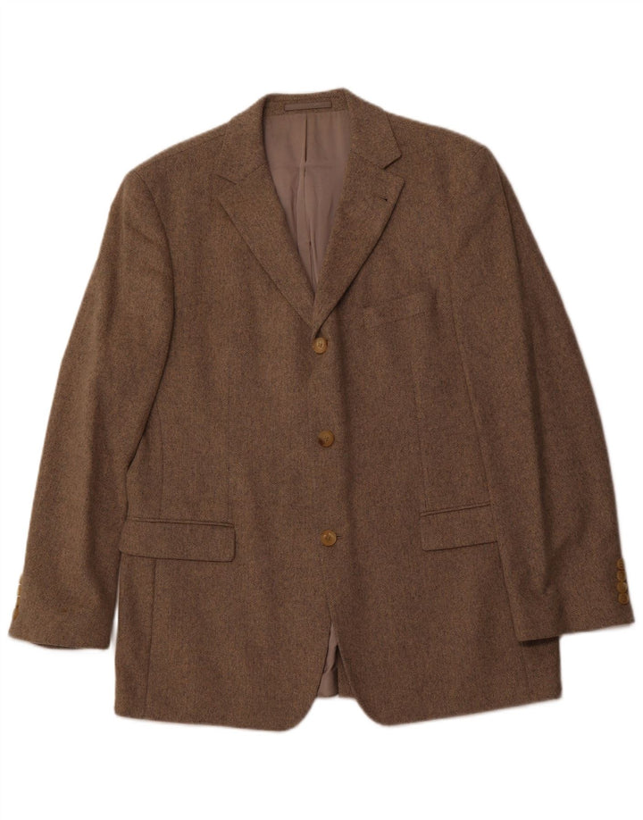 HUGO BOSS Herren Rossellini Blazer Jacke IT 52 XL Braunes Fischgrätenmuster