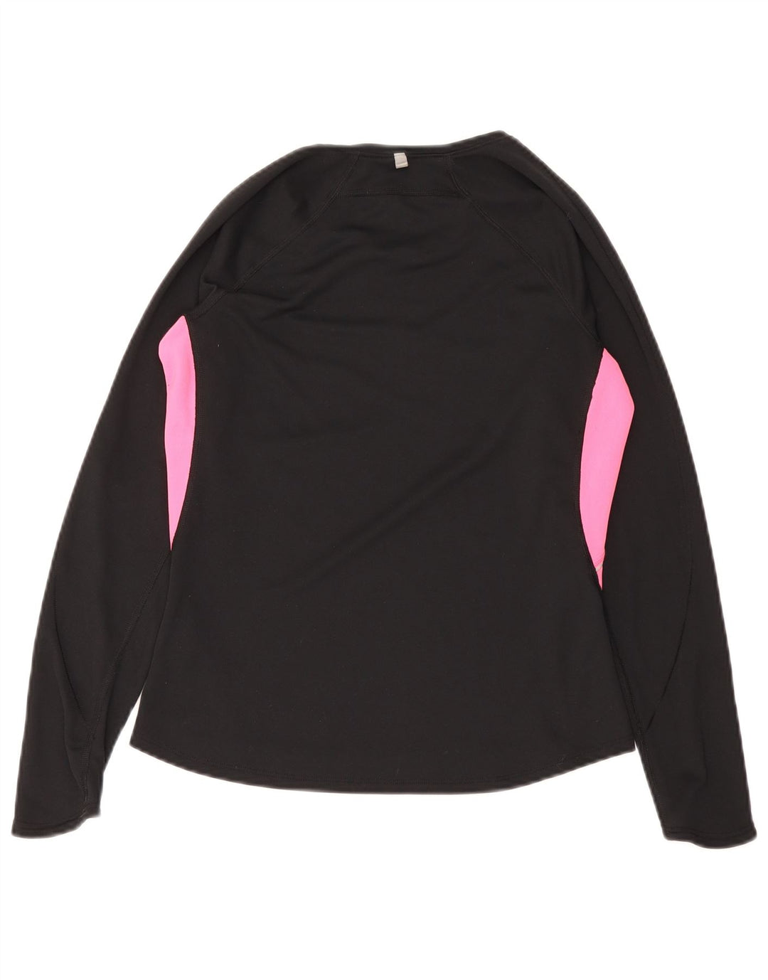 Nike Damen Dri Fit Top Langarm UK 12/14 Medium Schwarz Farbblock