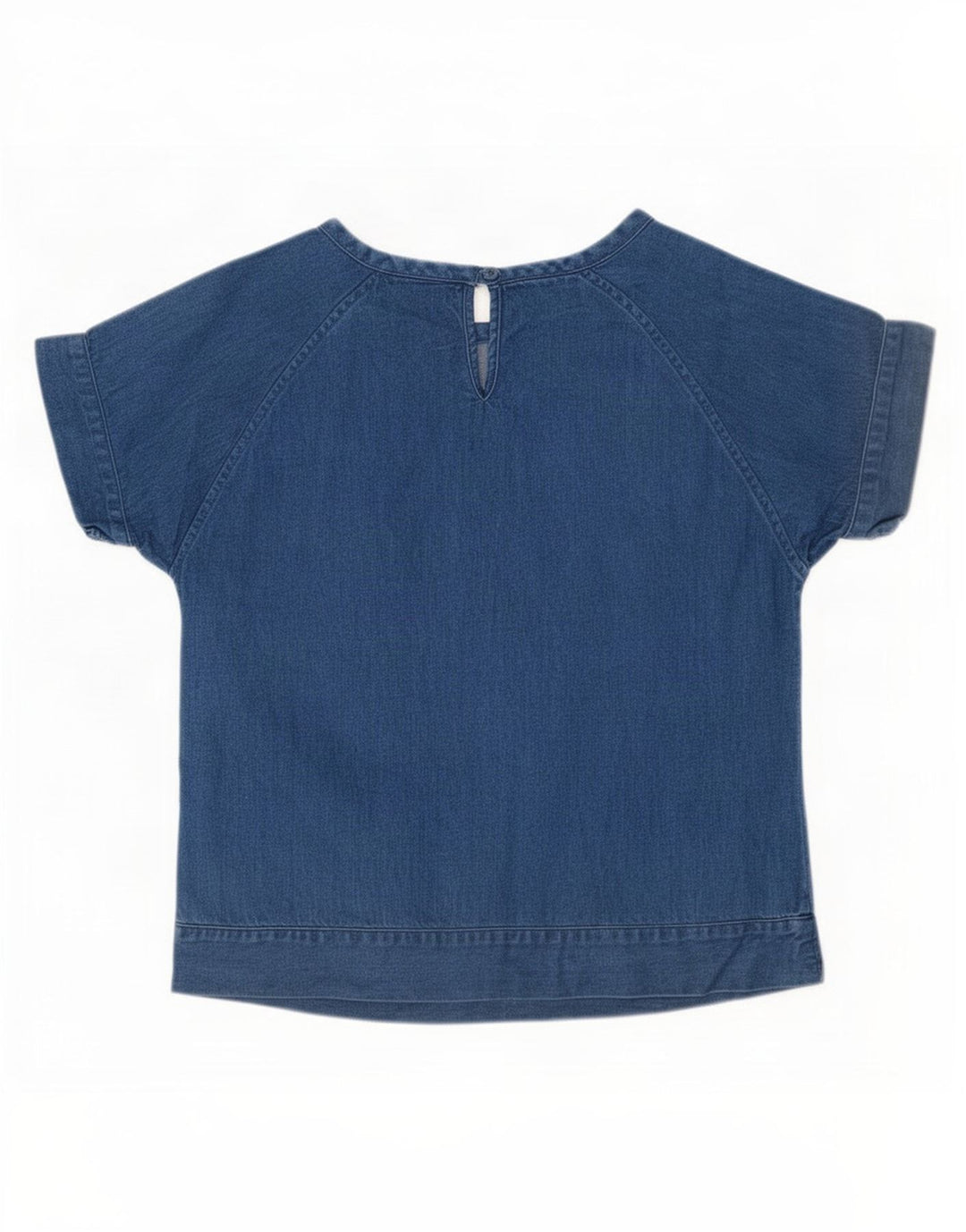 Marks & Spencer Damen Denim-Blusenoberteil UK 12 Mittelblaue Baumwolle