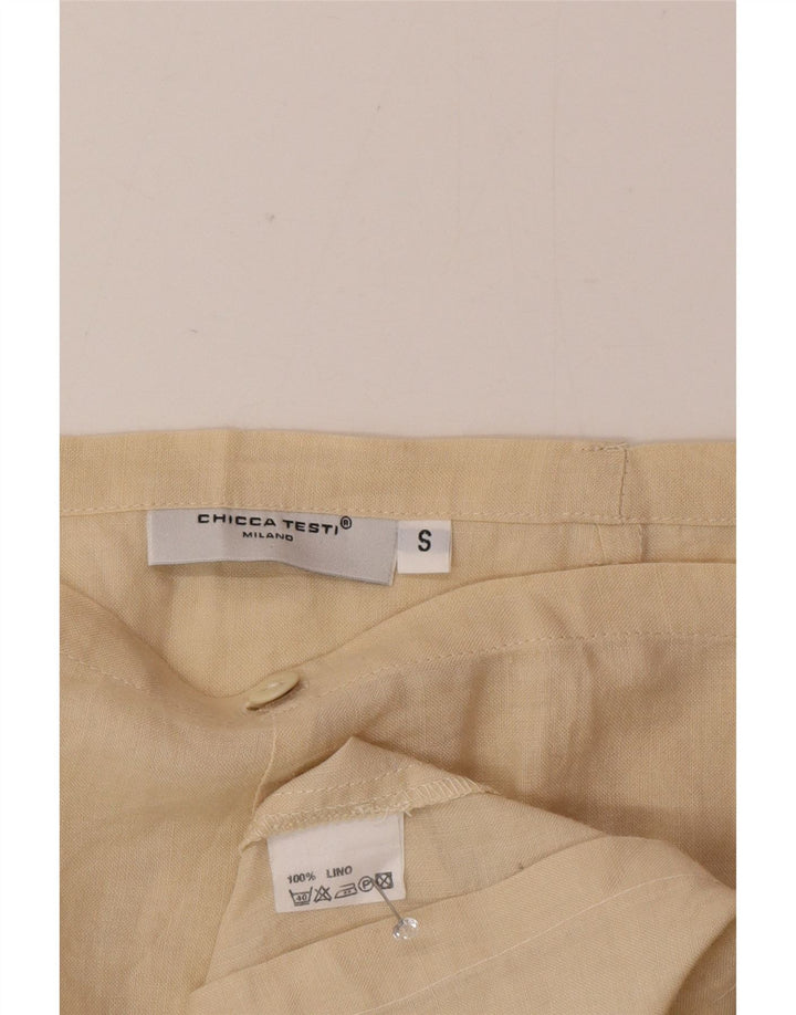 Chicca Testi Damen Maxi-Wickelrock, Größe S, W26, Beige, Leinen