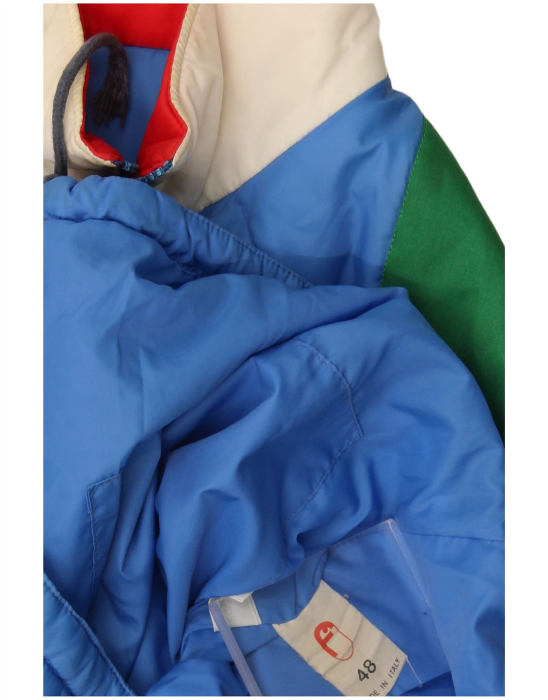 La Font Wattierte Herrenjacke IT 48 Mittelblaues Colourblock-Polyamid