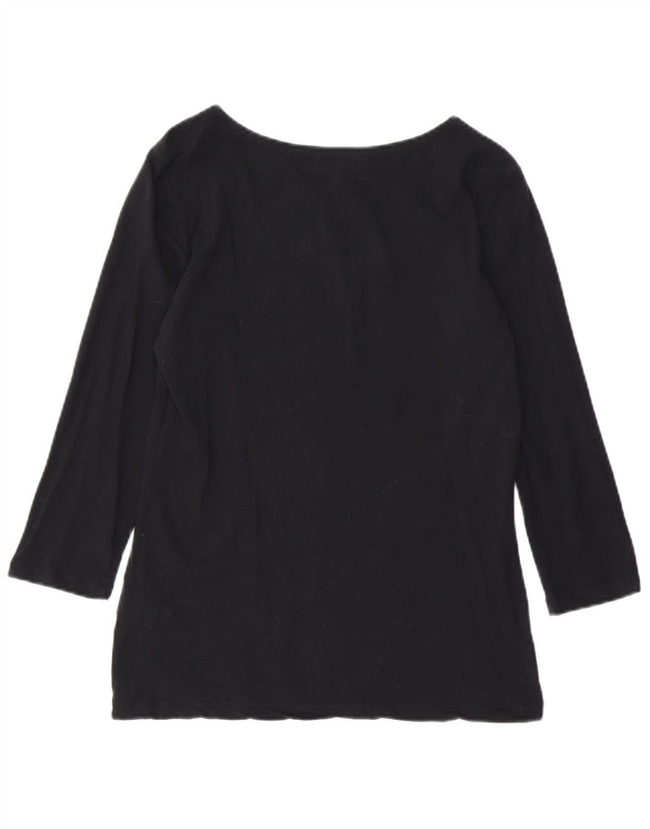 Tommy Hilfiger Damen-Top, 3/4-Ärmel, UK-Größe 12, mittelschwarz, Baumwolle