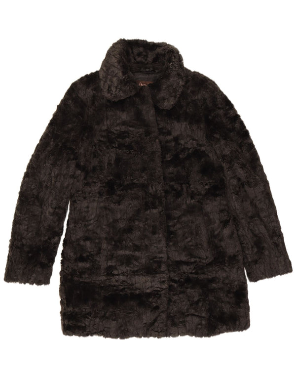 Phase Eight Damen Kunstpelzmantel UK 10 Small Schwarz Acryl