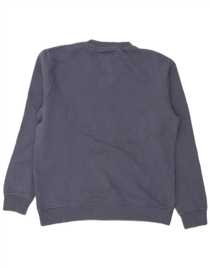 Crew Clothing Herren-Sweatshirt-Pullover aus mittelblauer Baumwolle