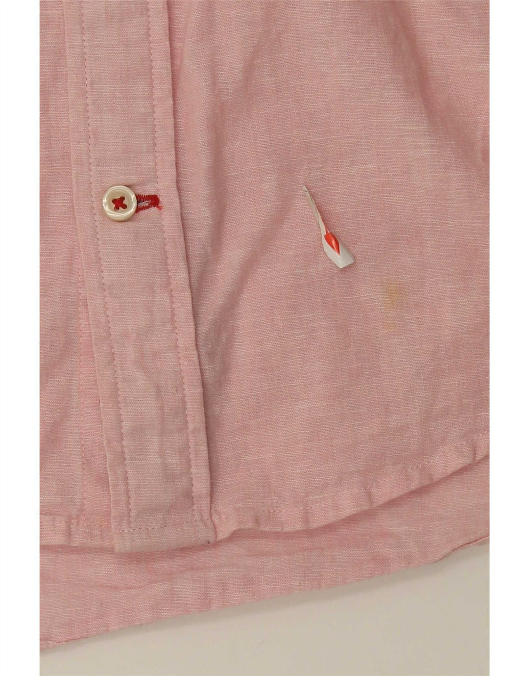 Tommy Hilfiger Herren-Hemd, kurzärmelig, normale Passform, klein, rosa, Leinen