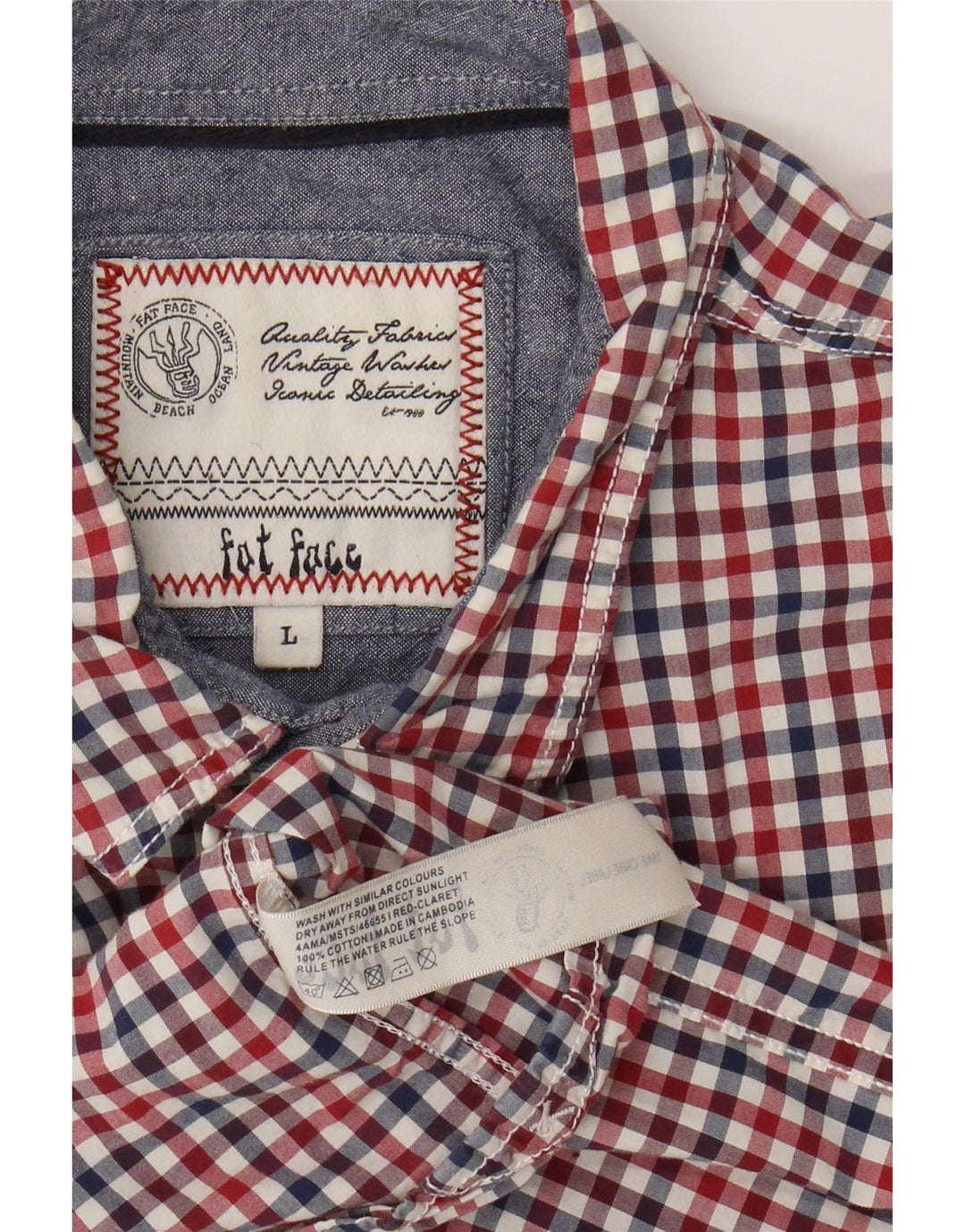 FAT FACE Mens Shirt Large Red Check Cotton Vintage Fat Face and Second-Hand Fat Face from Messina Hembry 