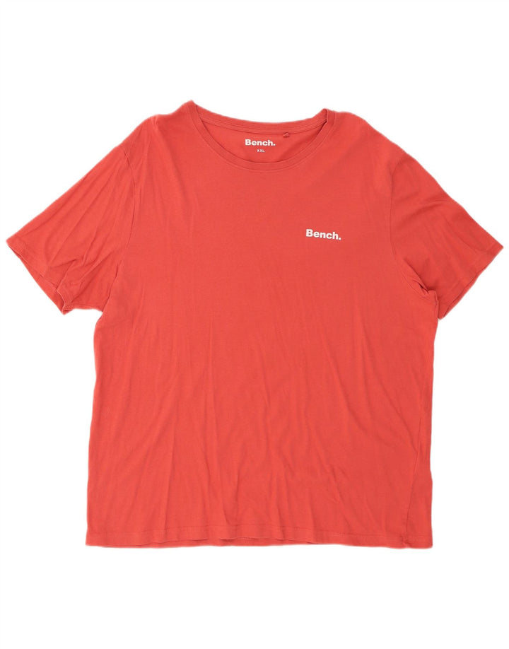 BENCH Damen T-Shirt Top UK 20 2XL Rote Baumwolle