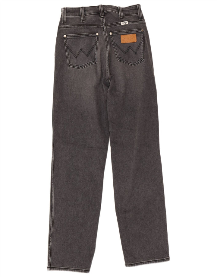 Wrangler Damen Mom Straight Jeans W25 L32 Graue Baumwolle