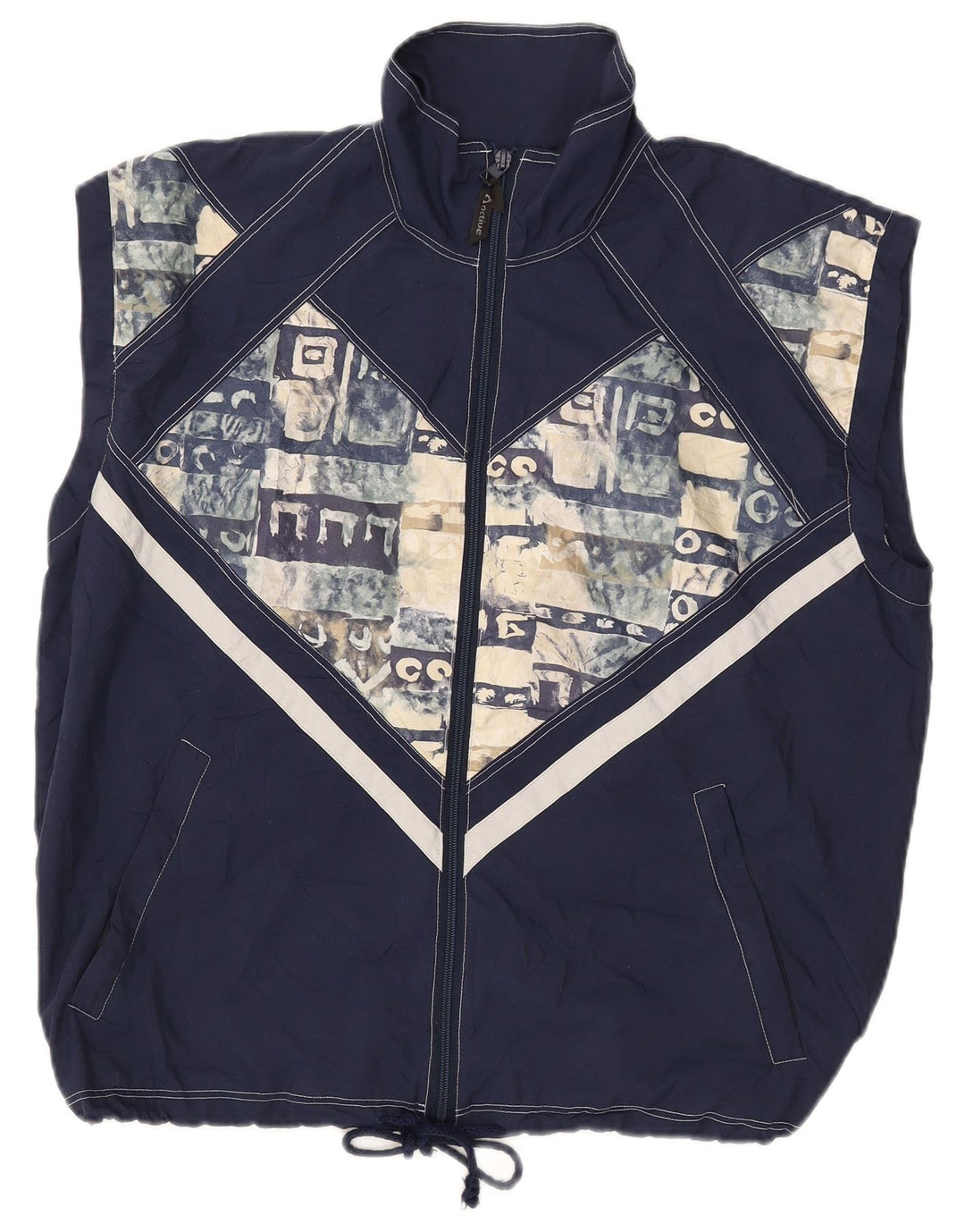 Active Herren-Trainingsanzug, ärmellos, Jacke, Größe S, Marineblau, Farbblock